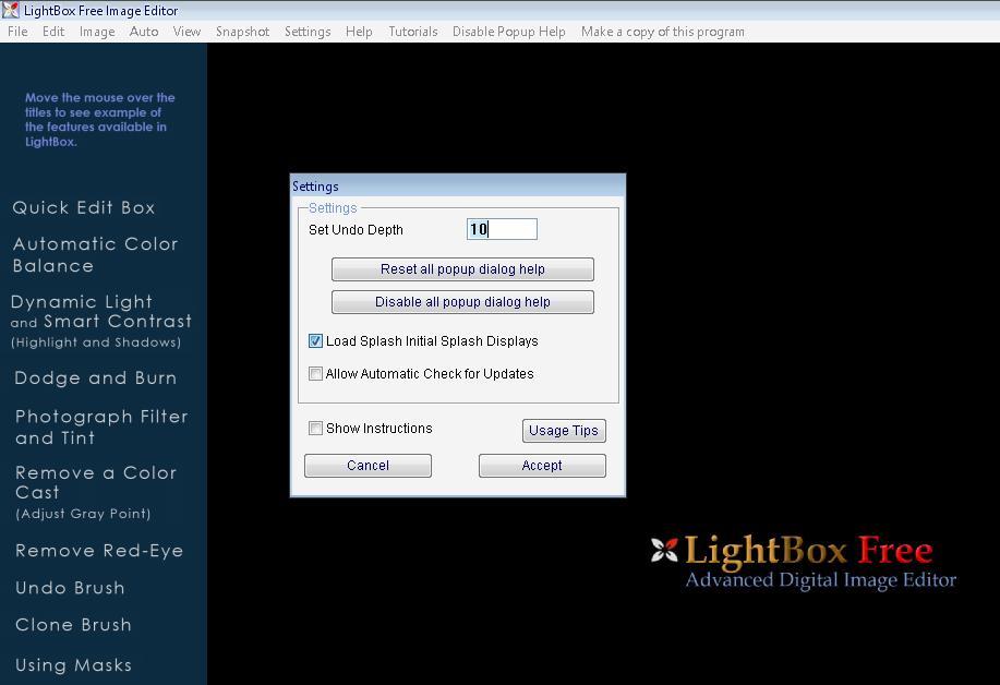 LightBox Free Image Editor - Screenshot #5
