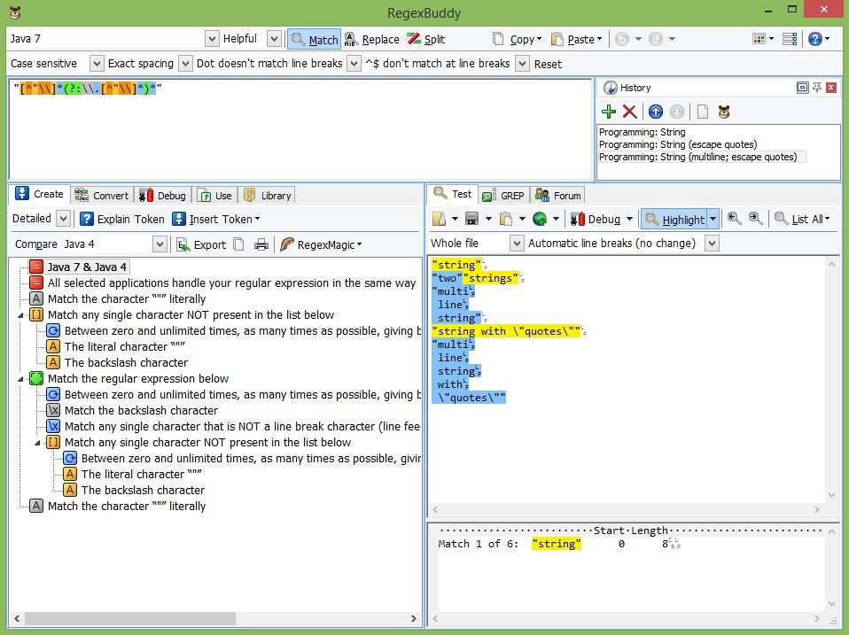 JGsoft RegexBuddy - Screenshot #4