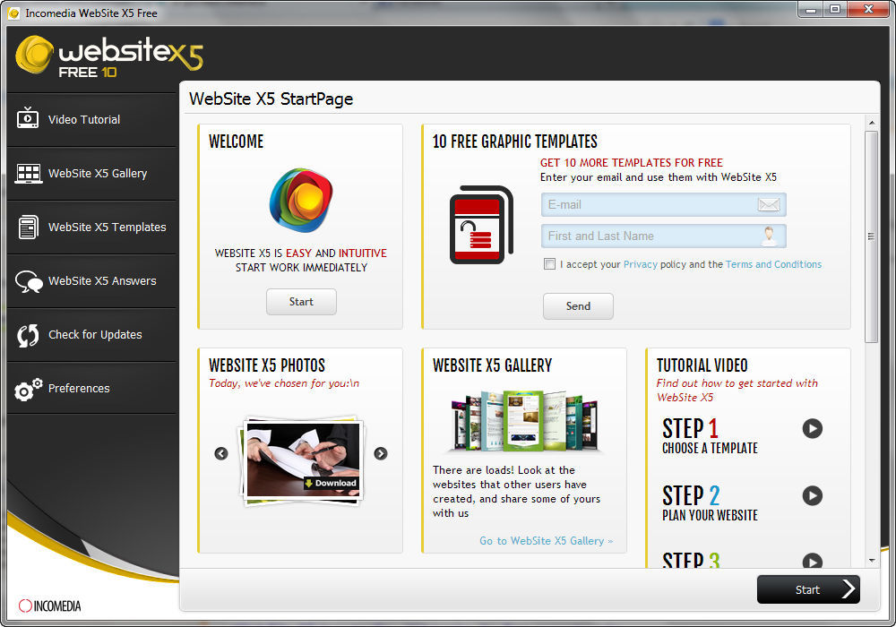 Incomedia WebSite X5 Free - Screenshot #2