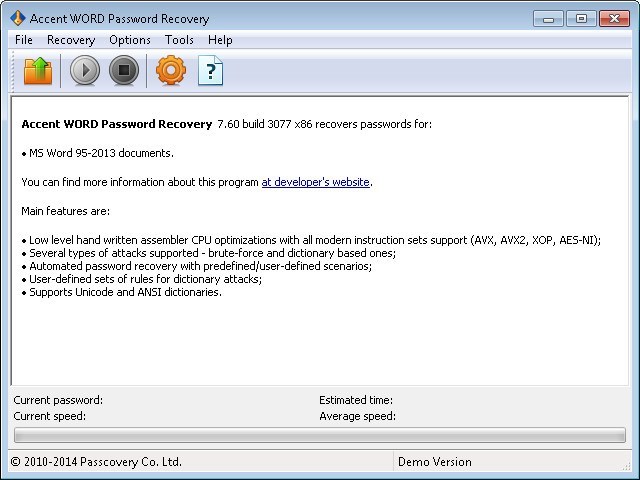 Accent WORD Password Recovery - Screenshot #5