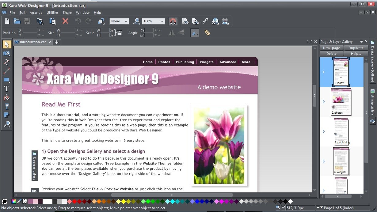 xara web designer free templates
