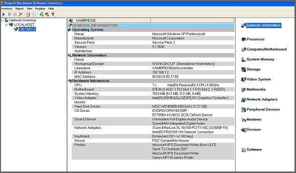 Nsasoft Hardware Software Inventory - Screenshot #2
