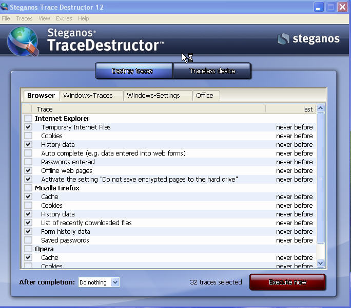 Steganos Internet Trace Destructor - Screenshot #1