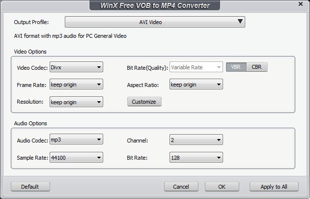 how to convert vob to mp4 windows