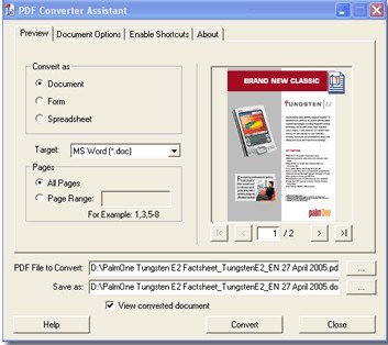 ScanSoft PDF Converter - Screenshot #1