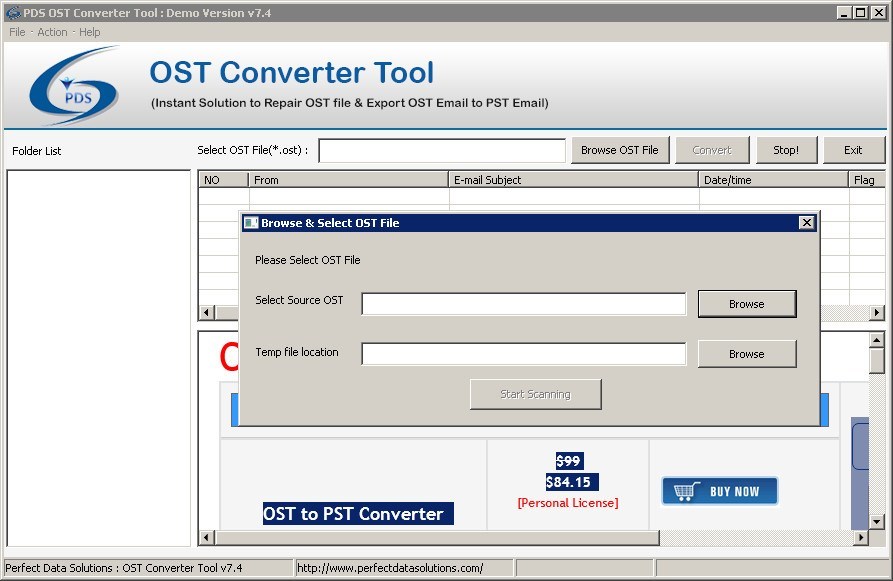 Perfect Data Solutions OST to PST - Screenshot #1