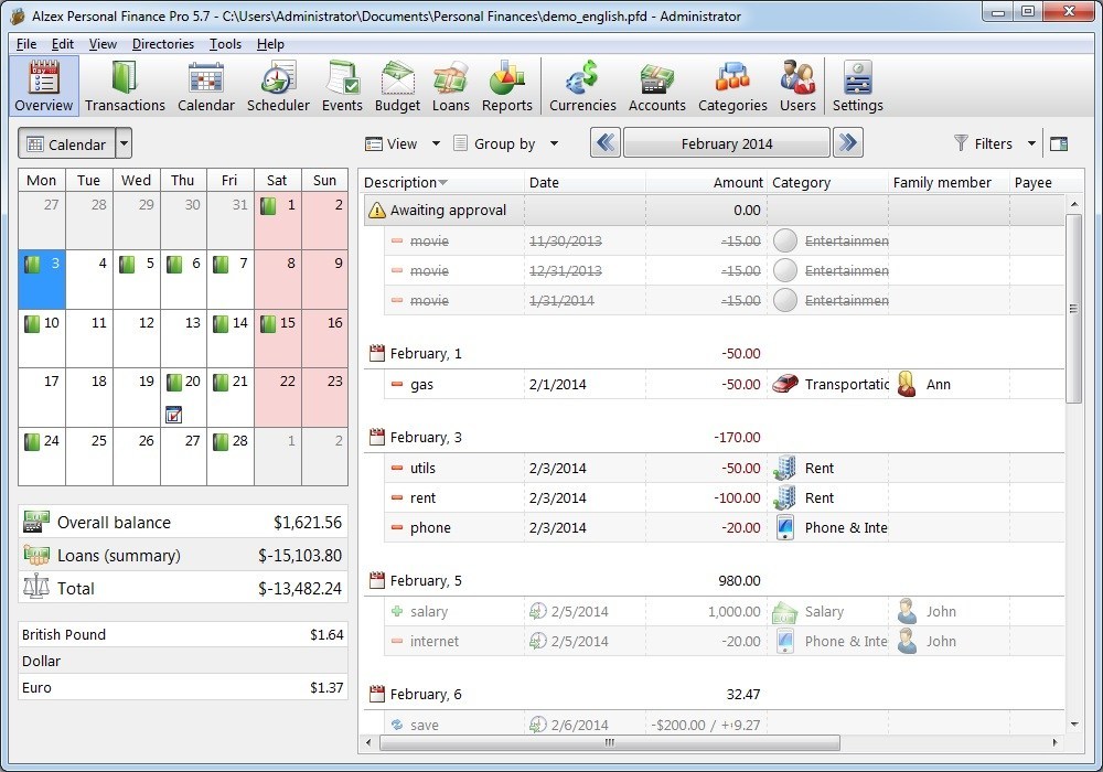 Alzex Personal Finance Pro - Screenshot #4