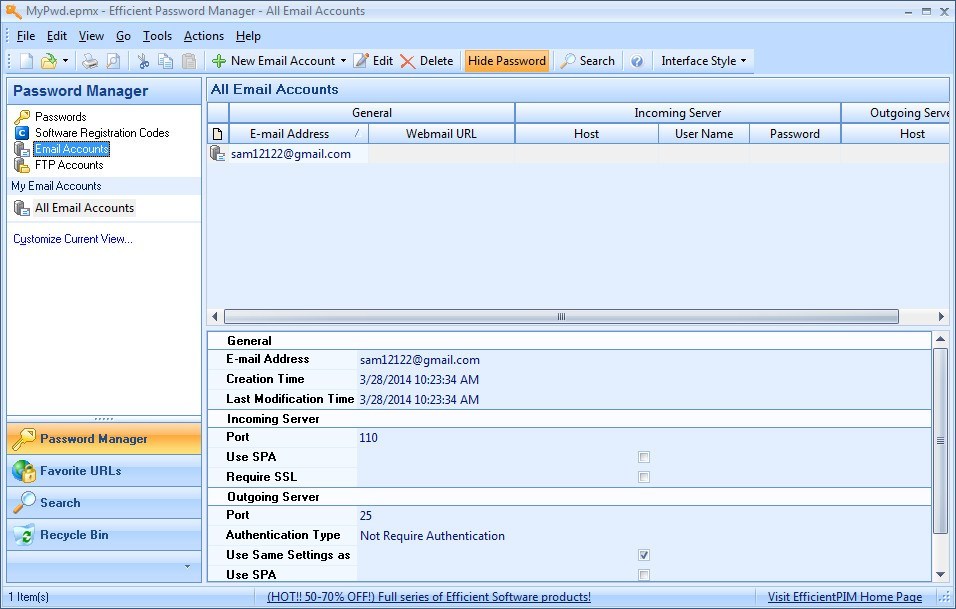 Efficient Password Manager latest version - Get best Windows software