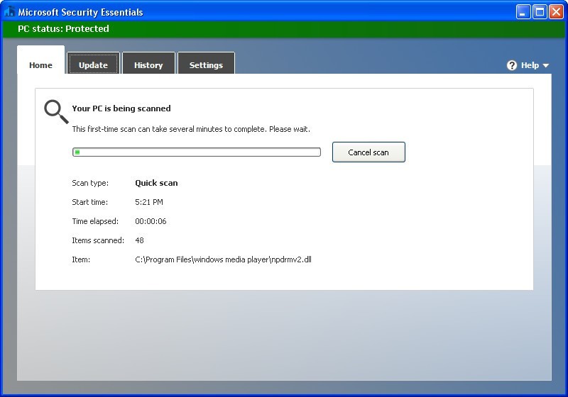 Microsoft Security Essentials - Screenshot #13