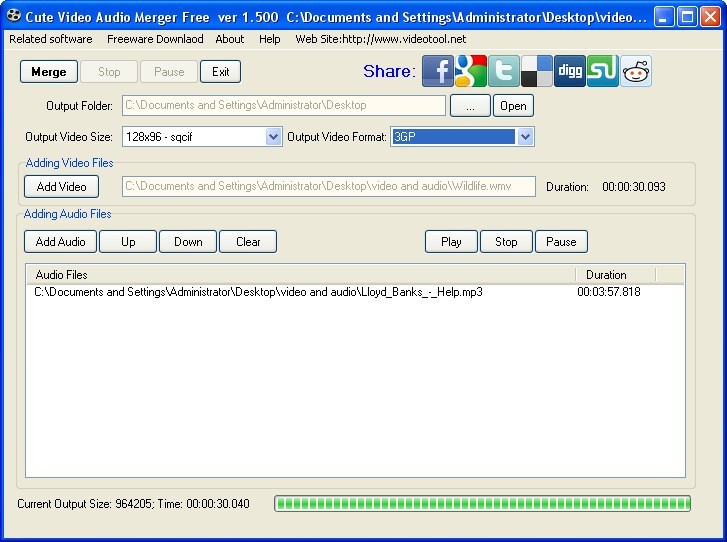 Cute Video Audio Merger Free Version download for free SoftDeluxe