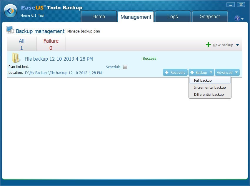 EASEUS Todo Backup Home - Screenshot #21