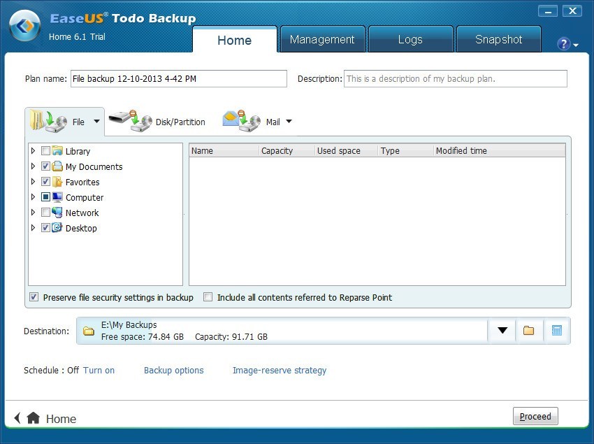 EASEUS Todo Backup Home - Screenshot #19