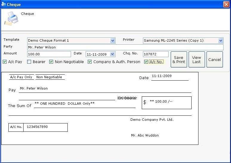 ChequePrinting.Net - Screenshot #2