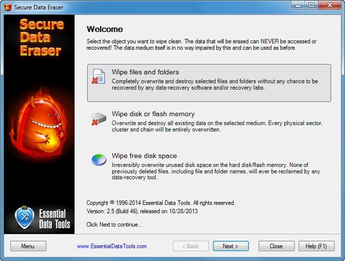 Secure Data Eraser - Screenshot #1