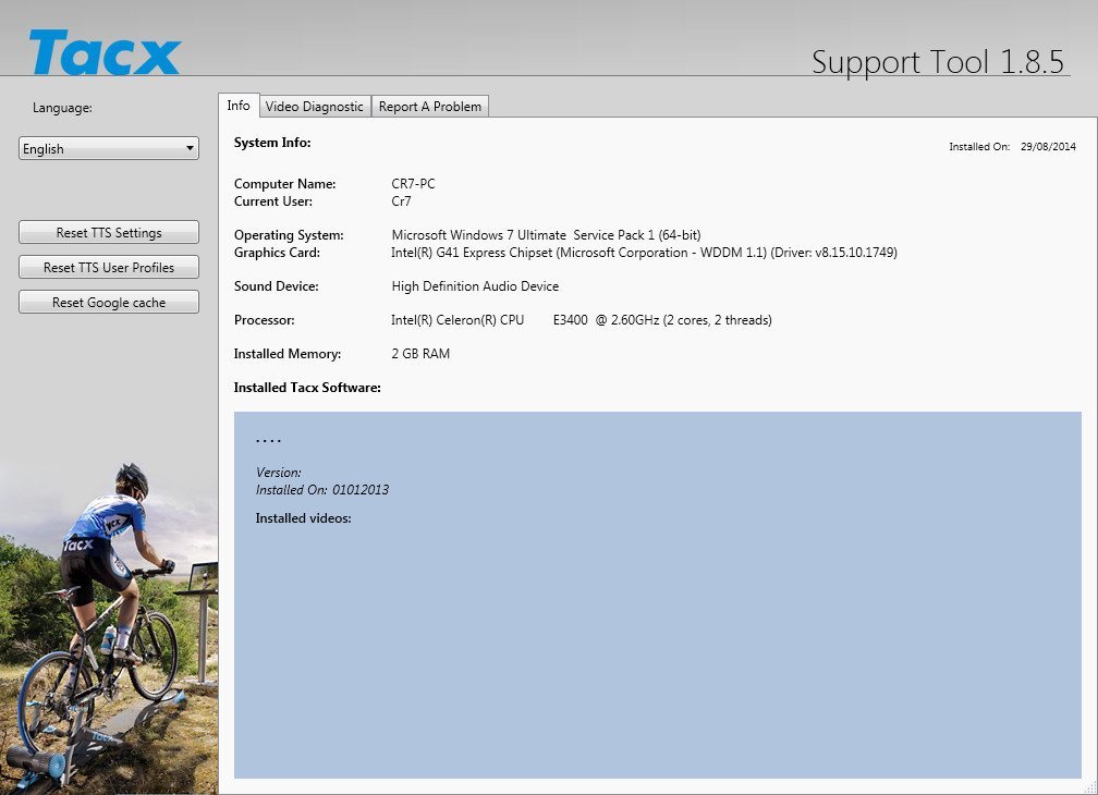 Tacx Support Tool - Screenshot #1