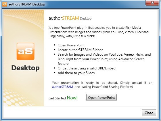 authorSTREAM Desktop - Screenshot #1