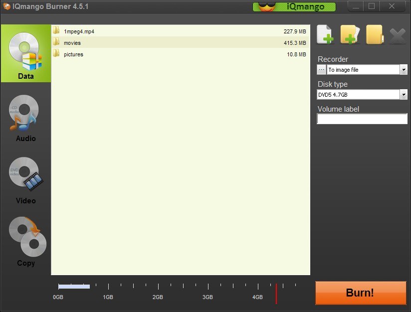 IQMango Burner - Screenshot #1