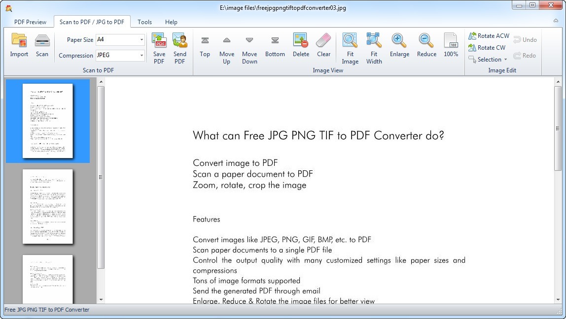 Free JPG PNG TIF to PDF Converter - Screenshot #7