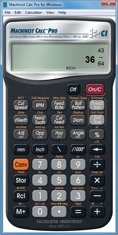 Machinist Calc Pro for Windows - Screenshot #1
