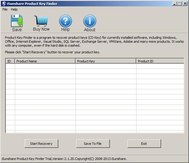 iSunshare Product Key Finder - Screenshot #3