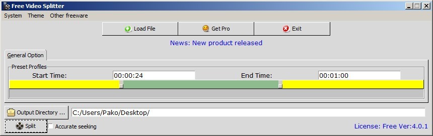 Free Video Splitter - Screenshot #1