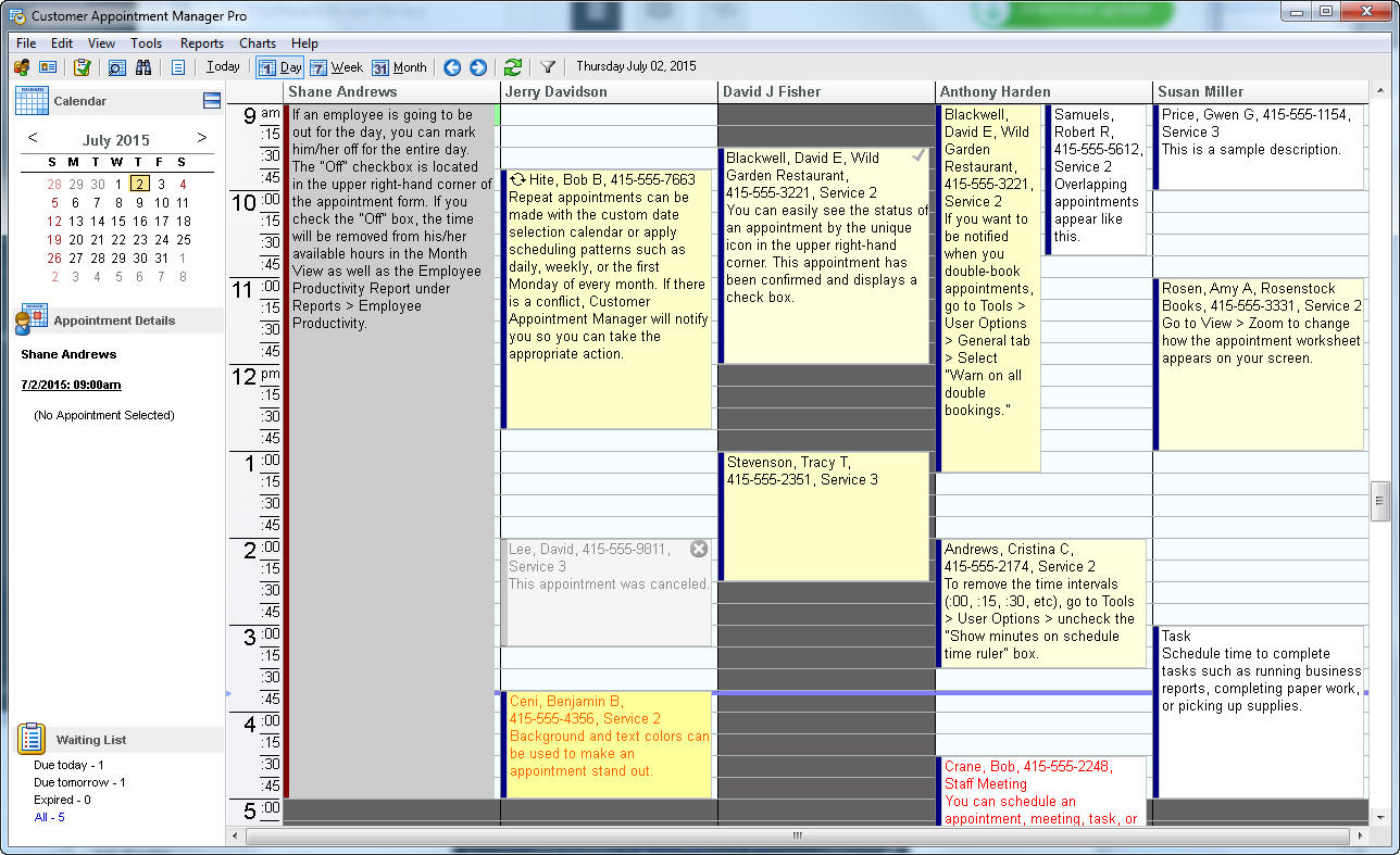 Customer Appointment Manager - Screenshot #1