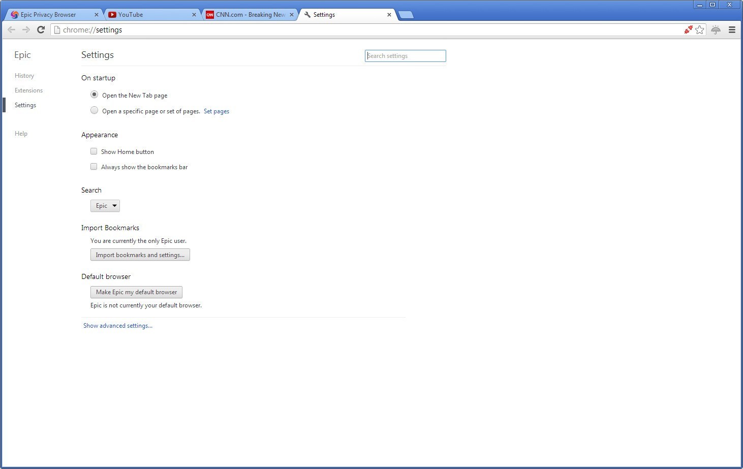 Epic Privacy Browser - Screenshot #6