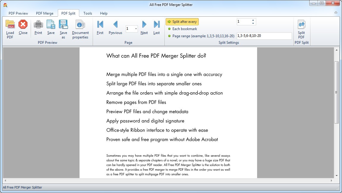 All Free PDF Merger Splitter latest version Get best Windows software