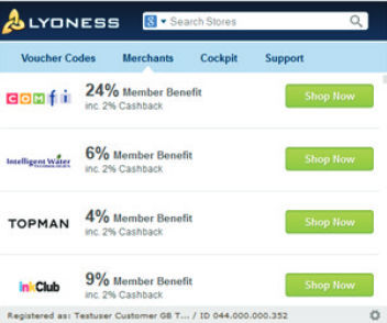 Lyoness Cashback Bar - Screenshot #1