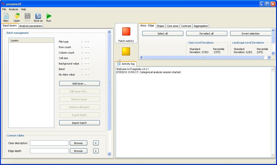 Fragstats Software Interface Fragstats download for free - SoftDeluxe