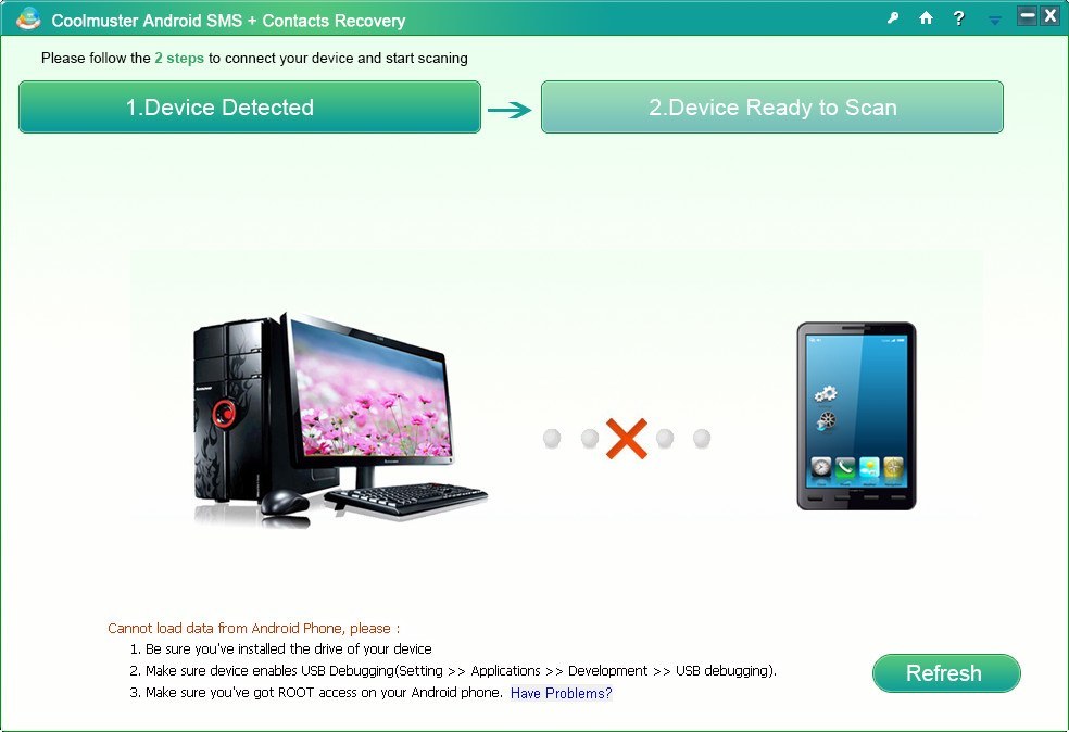 Coolmuster Android SMS + Contacts Recovery - Screenshot #1
