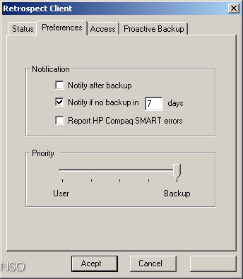 Retrospect Client - Screenshot #7