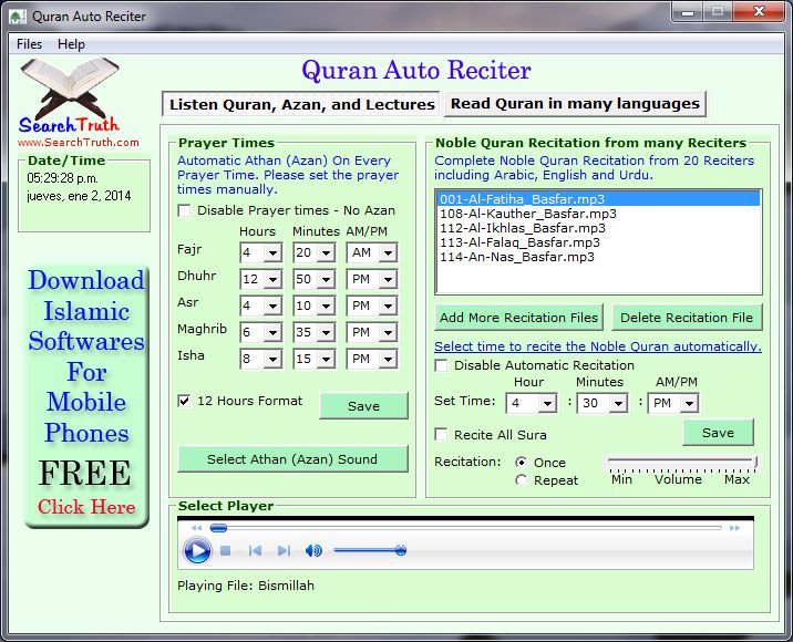 Quran Auto Reciter - Screenshot #9