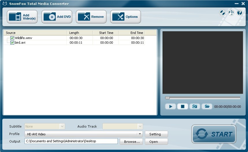 SnowFox Total Media Converter - Screenshot #1