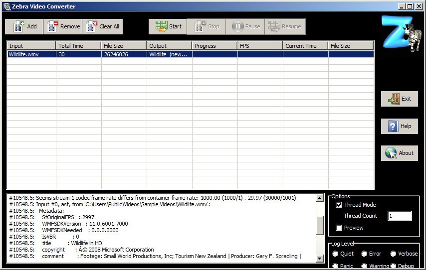 Zebra Video Converter - Screenshot #4