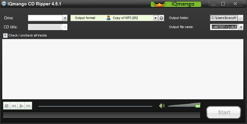 IQmango Free Audio CD Ripper - Screenshot #1