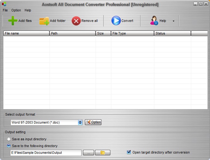 Aostsoft All Document Converter Professional - Screenshot #4