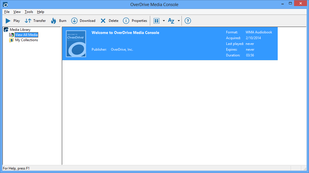 OverDrive Media Console - Screenshot #1