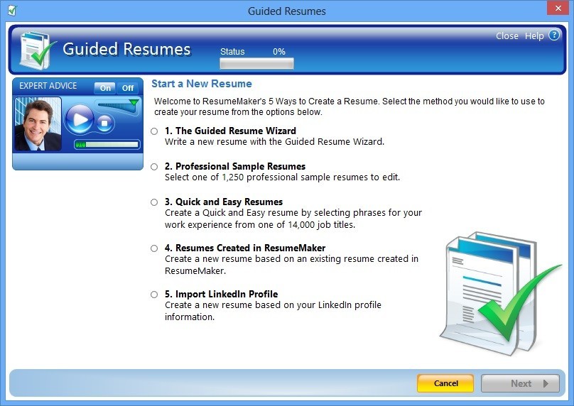 ResumeMaker Professional Deluxe 20.2.1.5025 instaling
