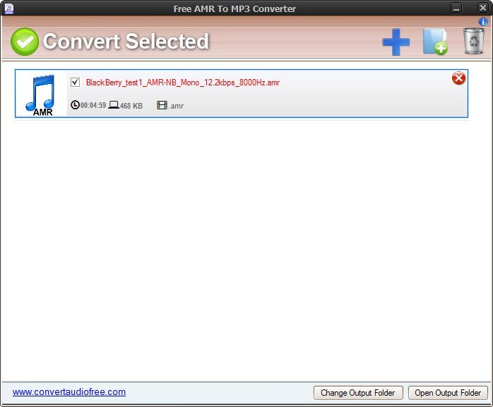 Free AMR To MP3 Converter - Screenshot #1