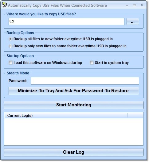 Automatically Copy USB Files When Connected Software - Screenshot #1