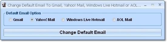 Change Default Email To Gmail, Yahoo! Mail, Windows Live Hotmail or AOL Mail Software - Screenshot #1