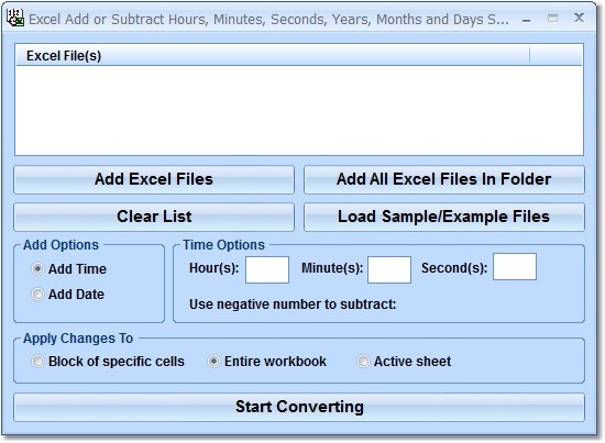 Excel add or subtract hours minutes seconds years months and days 