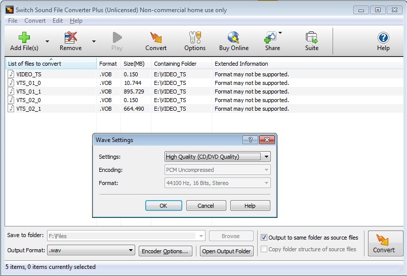 switch audio file converter software review