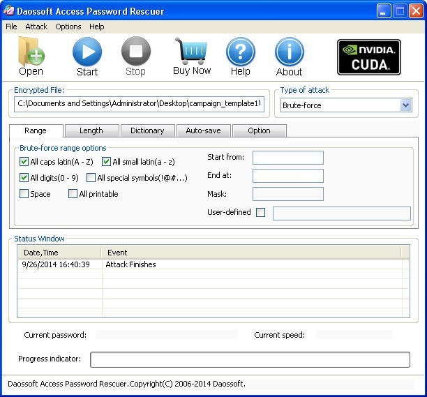 Daossoft Access Password Rescuer - Screenshot #1