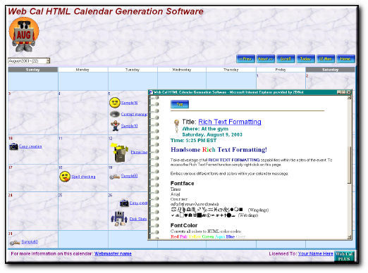 Web Cal Plus latest version - Get best Windows software