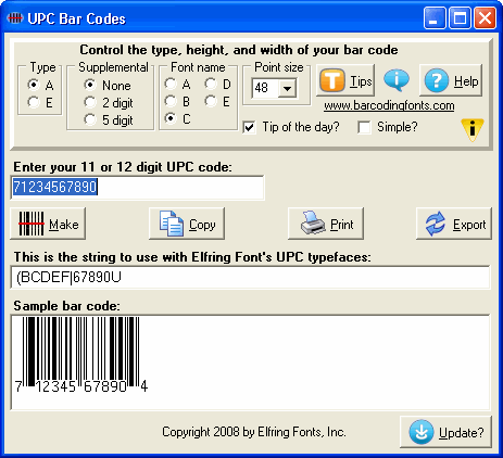 upc barcode gen