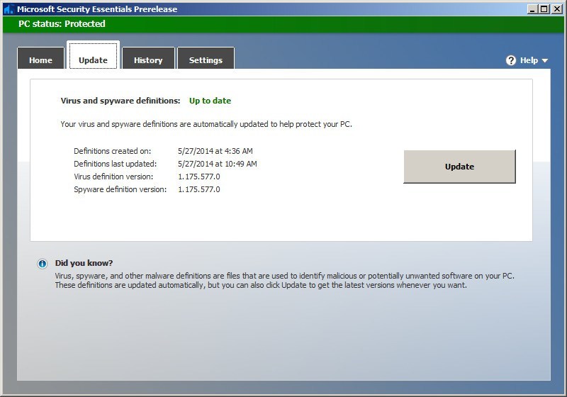 Microsoft Security Essentials Prerelease - Screenshot #4