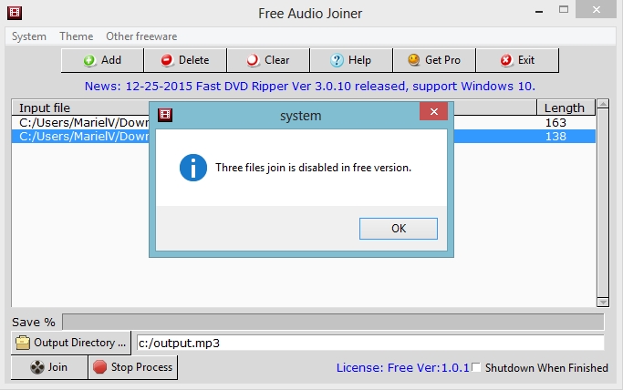 Free Audio Joiner - Screenshot #3