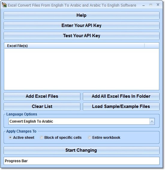 Excel Convert Files From English To Arabic and Arabic To English Software - Screenshot #1